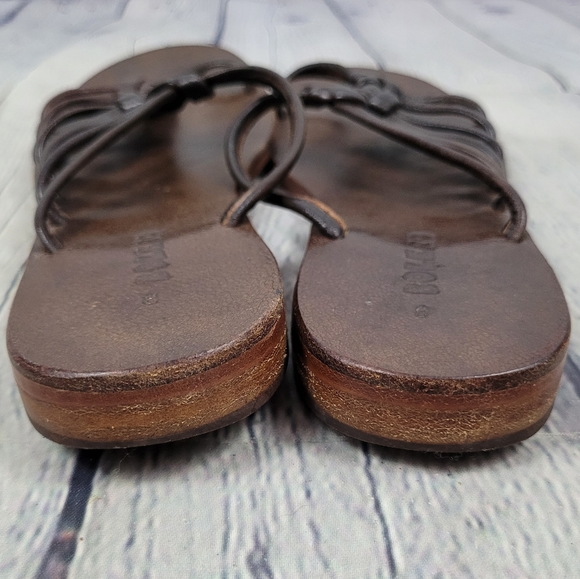 BODRUMLU | thick leather galena artisan boho flat sandals - Picture 4 of 7
